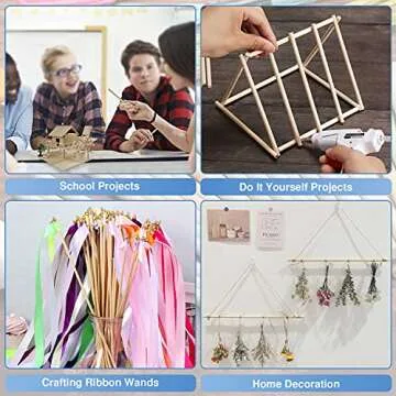 200 Wooden Dowels for Crafting - Durable & Versatile