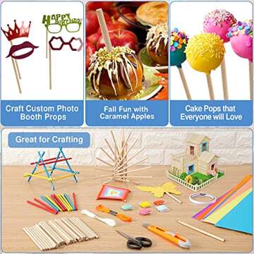 200 Wooden Dowels for Crafting - Durable & Versatile