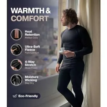 Thermajohn Long Johns Thermal Underwear for Men Fleece Lined Base Layer Set for Cold Weather (Medium...