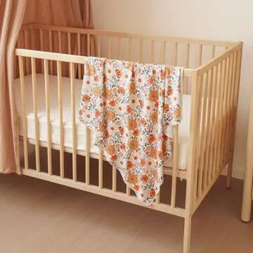 Konssy Baby Girl Newborn Receiving Blanket with Matching Headband and Beanie Set Baby Swaddle Nursery Swaddle Wrap