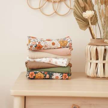 Konssy Baby Girl Newborn Receiving Blanket with Matching Headband and Beanie Set Baby Swaddle Nursery Swaddle Wrap