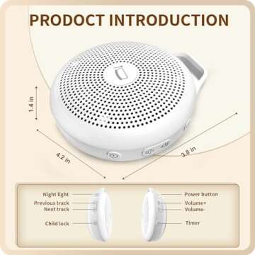 Portable Tibetan Singing Bowl Machine - Sound Bowl with Over 10 Meditation Noises, Crystal Healing, ...