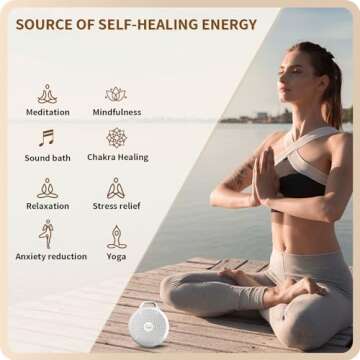 Portable Tibetan Singing Bowl Machine - Sound Bowl with Over 10 Meditation Noises, Crystal Healing, Chakra Healing, Spiritual Mindfulness and Sound Therapy, Yoga Gift for Women/Men.