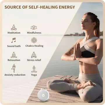 Portable Tibetan Singing Bowl Machine - Sound Bowl with Over 10 Meditation Noises, Crystal Healing, Chakra Healing, Spiritual Mindfulness and Sound Therapy, Yoga Gift for Women/Men.