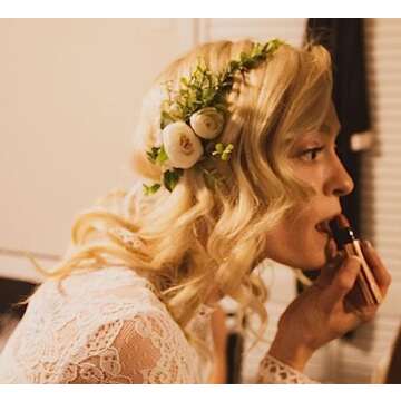 FIDDY898 Flower Crown Greenery Boho Headband Festival Wedding Flower Girl Headpiece Wreath Photo Hair Prop Headpiece