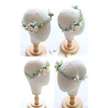 FIDDY898 Flower Crown Greenery Boho Headband Festival Wedding Flower Girl Headpiece Wreath Photo Hair Prop Headpiece