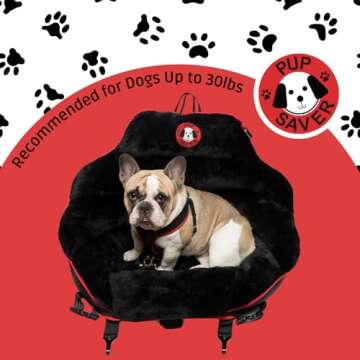 Pupsaver Crash-Tested Dog Car Seat Harness, Seat Belt Clip | Adjustable Car Safety Harness for Dogs | Compatible with Pup Saver Car Seats (Small)