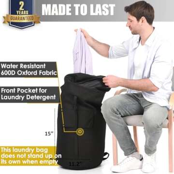 Backpack Laundry Bag - 115L Heavy Duty Extra Large College Laundry Backpack