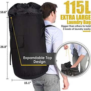 Heavy Duty Extra Large Laundry Backpack for College Use