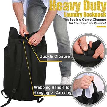 Heavy Duty Extra Large Laundry Backpack for College Use