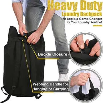 Heavy Duty Extra Large Laundry Backpack for College Use