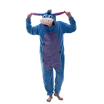 COSUSKET Unisex Donkey Onesie Pajamas - Flannel Halloween Costume