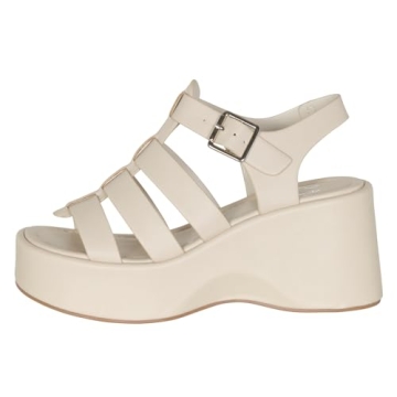 Kassie Daniela Platform Womens Sandals Wedge Heels Sandals (Fisherman/Gladiator) ~ Tucson (Dark Bone...