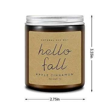 Lihome Fall Decorations for Home - Fall Candles, Fall Gifts for Women, Natural Soy Wax Apple Cinnamon Scented Candles Fall(7oz)