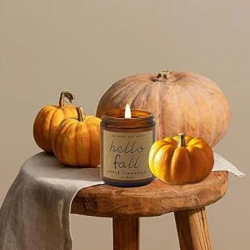 Lihome Fall Decorations for Home - Fall Candles, Fall Gifts for Women, Natural Soy Wax Apple Cinnamon Scented Candles Fall(7oz)