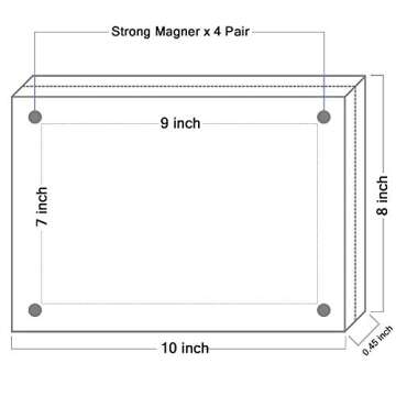 Acrylic 8X10 Clear Acrylic Picture Frame, Magnetic Picture Frame with Gift Box Package, Double Sided Acrylic Photo Frame Stand in Desk or Table, Pack of 1（Bonus Microfiber Cloth + 1 Pack Stand）