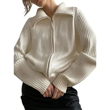 Faretumiya Women Zip Up Cropped Hoodie for Young Adults