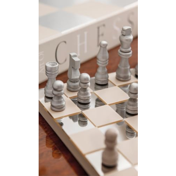 Elegant PrintWorks Chess Set with Glass Mirror - Perfect Gift