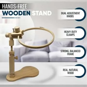 Embroidery Kit with Adjustable Frame & 24 Threads