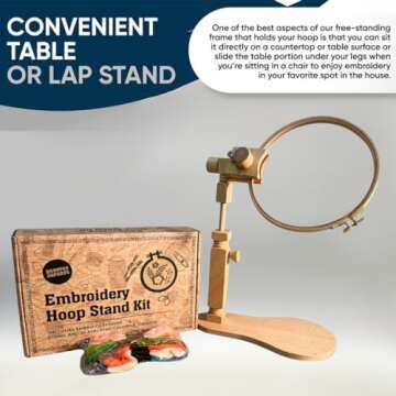 Embroidery Kit with Adjustable Frame & 24 Threads