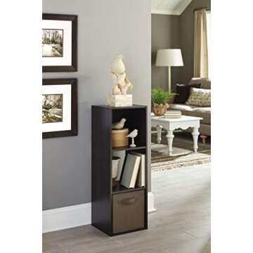 ClosetMaid Cubeicals 3 Cube Storage Shelf Organizer Bookshelf, Stackable, Vertical or Horizontal, Easy Assembly, Wood, Espresso Finish