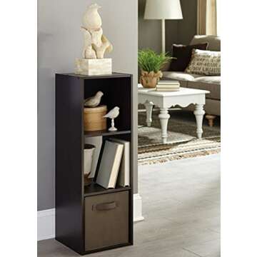 ClosetMaid Cubeicals 3 Cube Storage Shelf Organizer Bookshelf, Stackable, Vertical or Horizontal, Easy Assembly, Wood, Espresso Finish