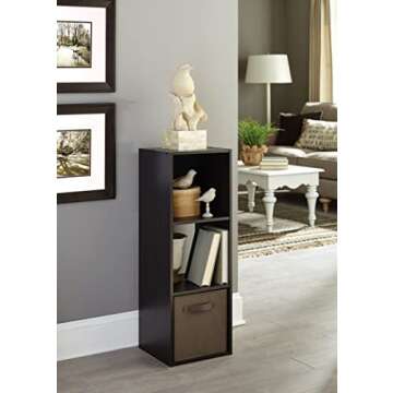 ClosetMaid Cubeicals 3 Cube Storage Shelf Organizer Bookshelf, Stackable, Vertical or Horizontal, Easy Assembly, Wood, Espresso Finish