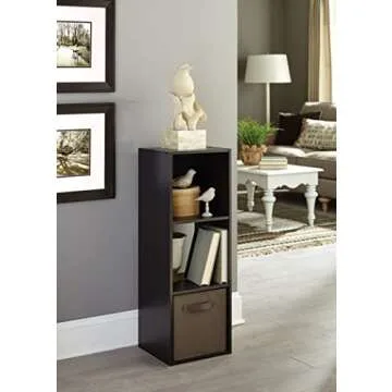 ClosetMaid Cubeicals 3 Cube Storage Shelf Organizer Bookshelf, Stackable, Vertical or Horizontal, Easy Assembly, Wood, Espresso Finish