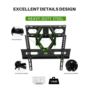 Full Motion TV Wall Mount for 32-65" Screens