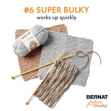 Bernat Softee Chunky Deep Waters Yarn - 3 Pack of 80g/2.8oz - Acrylic - 6 Super Bulky - 77 Yards - Knitting/Crochet