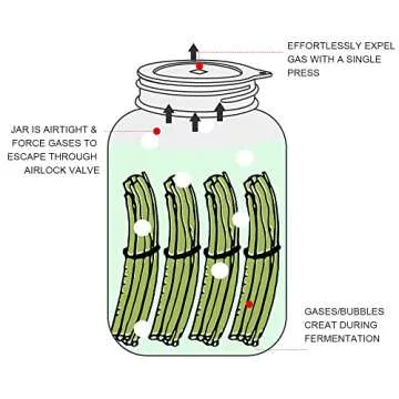Sophico Silicone Fermenting Lids, Waterless Airlock Fermentation Tops Mason Jar Lid Fermenter Caps for Pickles, Kimchi, and Fermented Probiotic Food - 4 Pack, Wide Mouth (Jars Not Included)