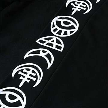 diffstyle Women Moon Gothic Witchcraft Punk Vintage Casual Long Hoodies Top Sweatshirt (XL) Black
