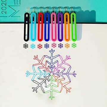 COLNK Retractable Liquid Colored Gel Pen, Fast-dry Journaling Planner Pens Fine Point Drawing Pens 0.5, Assorted Ink, Pack-8 colors