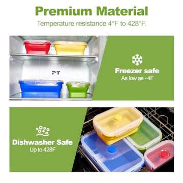 Collapsible Silicone Food Storage Containers Set of 4