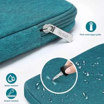 HYZUO 13.3-14 Inch Laptop Sleeve Bag Set for MacBook Pro 14 M3/M2/M1 Pro/Max A2918 A2992 A2779 A2442 2024-2021, MacBook Air 13, 13.8"/13.5" Surface Laptop, Envy 13, Case with Pouch, Dark Green