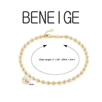 BENEIGE Gold Bracelets for Women Adjustable Beaded Jewelry