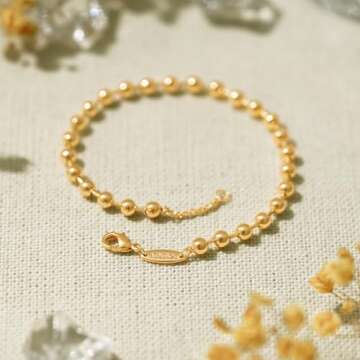 BENEIGE Gold Bracelets for Women Adjustable Beaded Jewelry