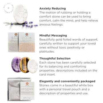 Thinking of You Comfort Stones, Healing Crystals, Sympathy Gifts for Loss