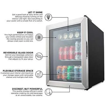 Ivation 62 Can Ultra Cool Beverage Refrigerator for Home