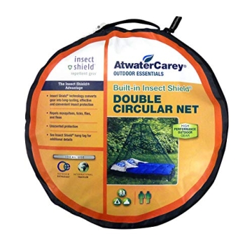 Atwater Carey Double Circular Bed Mosquito Net with Insect Shield Permethrin Bug Repellent