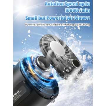 Uoiai Handheld Portable Fan Rechargeable with Ice Cooler, 5000mAh, 1-100 Speeds, Strong Airflow, Per...