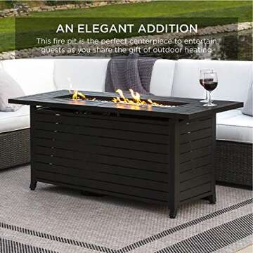 Best Choice 57in Propane Fire Pit Table - Elegant & Durable