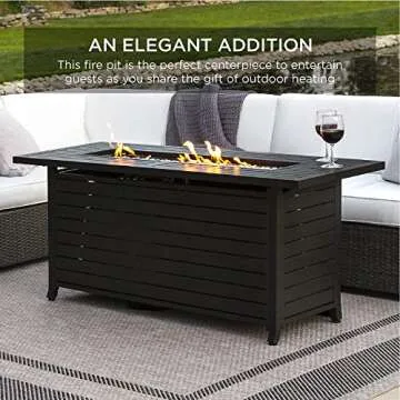Best Choice 57in Propane Fire Pit Table - Elegant & Durable
