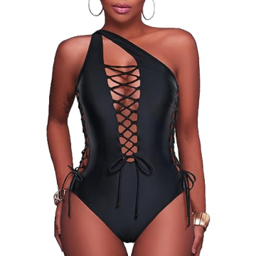 Stylish Holipick Black One Piece Swimsuit for All