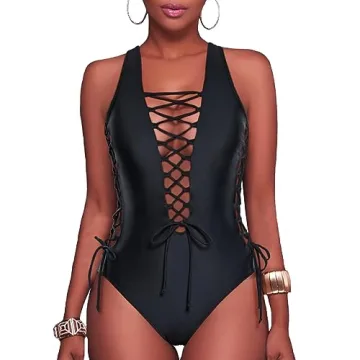 Stylish Holipick Black One Piece Swimsuit for All