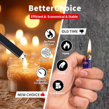 SURYOL Electric Candle Lighter USB Rechargeable Windproof