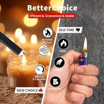 SURYOL Electric Candle Lighter USB Rechargeable Windproof