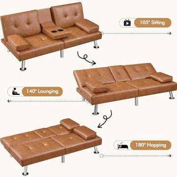 Yaheetech Convertible Sofa Bed - Durable & Stylish Comfort