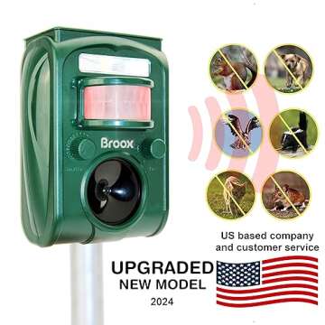 Broox 2024 Upgraded Solar Animal Repellent, Cat Repellent Outdoor, Squirrel Repellent, Deer Repellen...