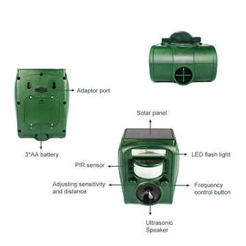 Broox 2024 Solar Animal Repellent, Ultrasonic Pest Control